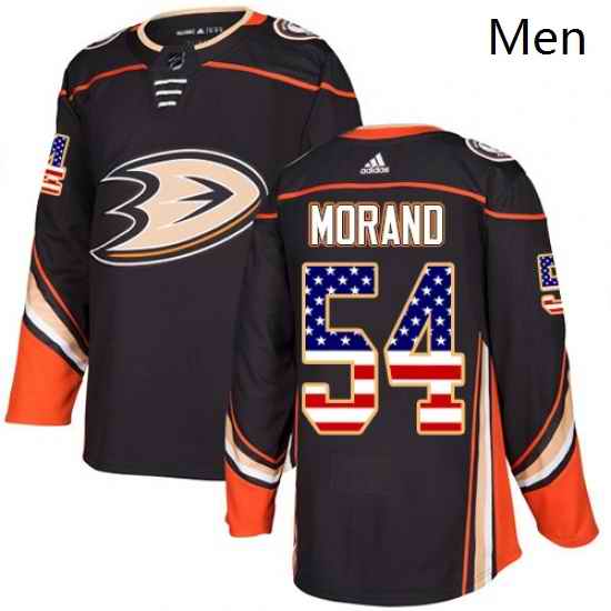 Mens Adidas Anaheim Ducks 54 Antoine Morand Authentic Black USA Flag Fashion NHL Jersey